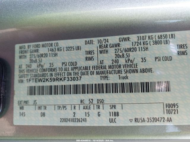 2024 FORD F-150 1FTEW2K59RKF33037 Photo 8