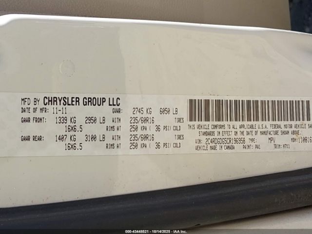 2012 DODGE GRAND CARAVAN 2C4RDGDG5CR196958 Photo 8