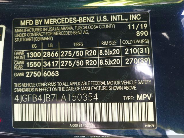 2020 MERCEDES-BENZ GLE 350 4JGFB4JB7LA150354 Photo 8