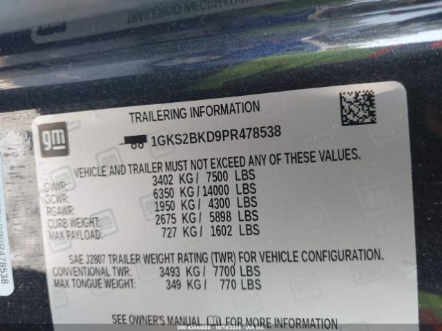 2023 GMC YUKON 1GKS2BKD9PR478538 Photo 8