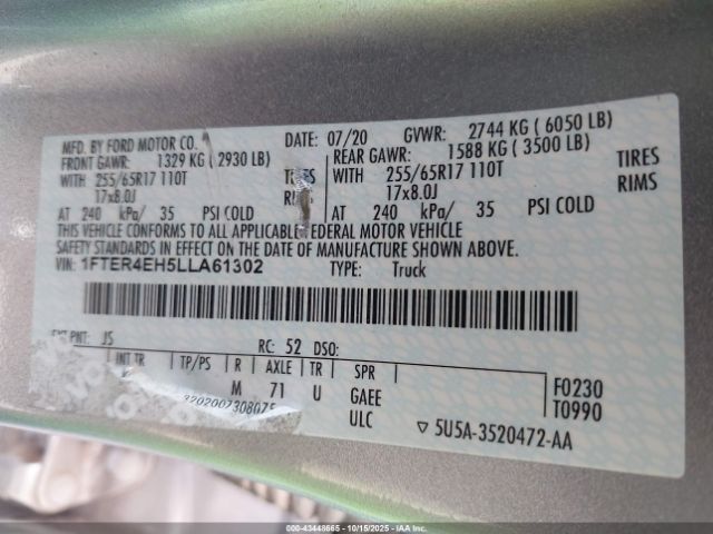 2020 FORD RANGER 1FTER4EH5LLA61302 Photo 8