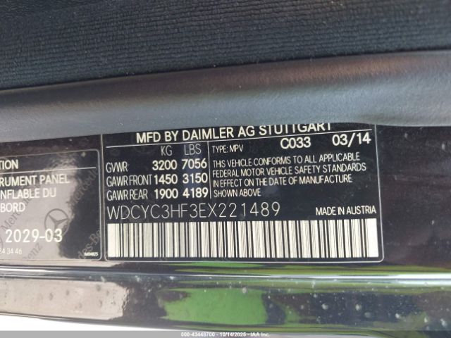 2014 MERCEDES-BENZ G 550 WDCYC3HF3EX221489 Photo 8