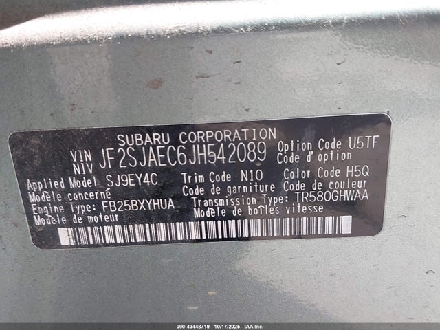 2018 SUBARU FORESTER JF2SJAEC6JH542089 Photo 8