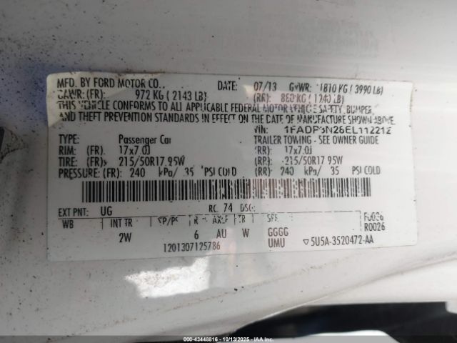 2014 FORD FOCUS 1FADP3N28EL112212 Photo 8