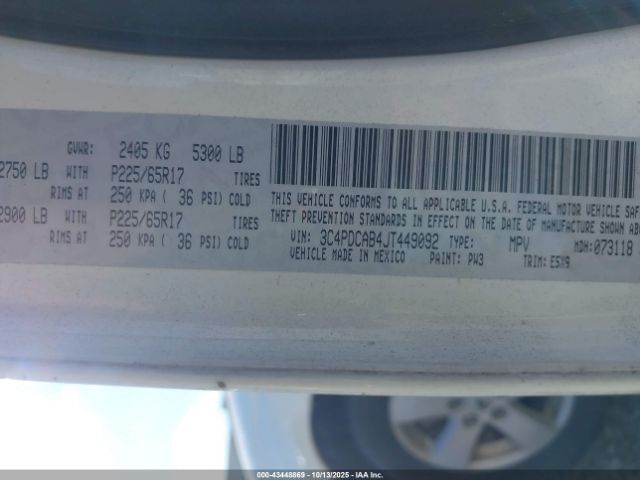 2018 DODGE JOURNEY 3C4PDCAB4JT449092 Photo 8