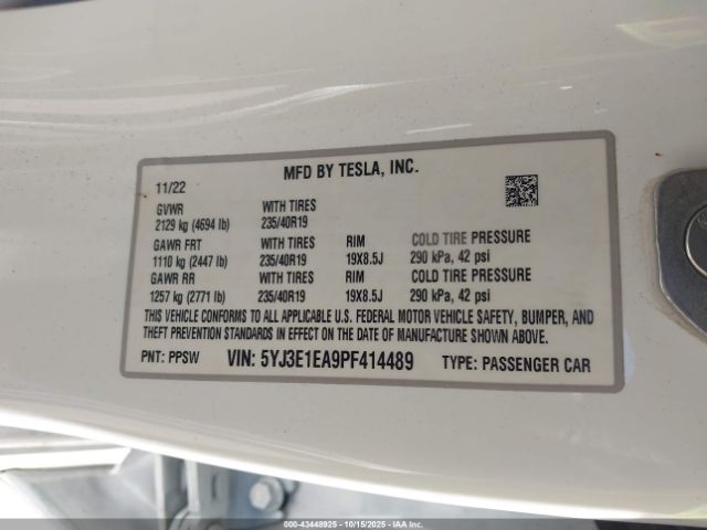 2023 TESLA MODEL 3 5YJ3E1EA9PF414489 Photo 8
