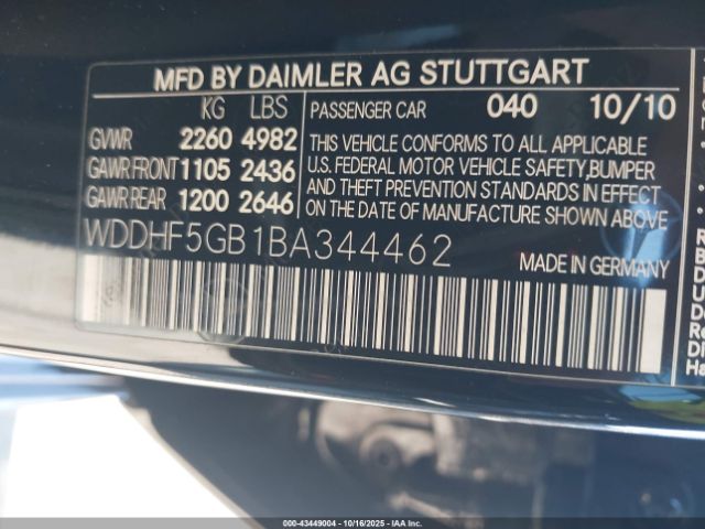 2011 MERCEDES-BENZ E 350 WDDHF5GB1BA344462 Photo 8