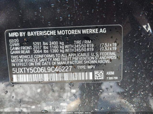 2020 BMW X3 5UXTY5C06L9C46227 Photo 8