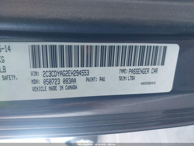 Dodge Challenger Sxt 2014 2C3CDYAG2EH294553 Image 9