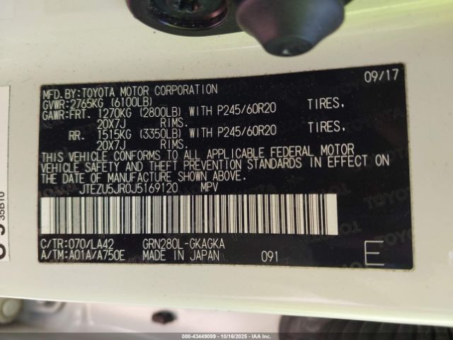 2018 TOYOTA 4RUNNER JTEZU5JR0J5169120 Photo 8