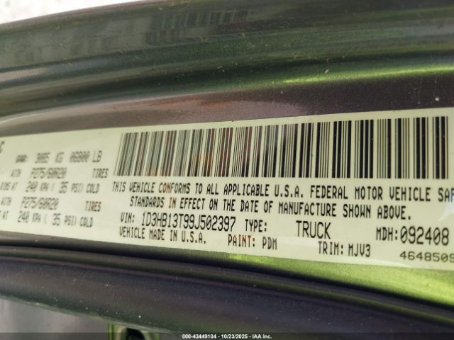 2009 DODGE RAM 1500 1D3HB13T99J502397 Photo 8