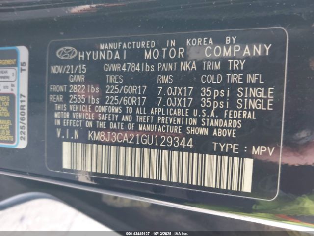 2016 HYUNDAI TUCSON KM8J3CA21GU129344 Photo 8