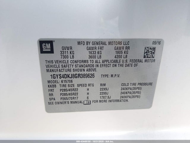 2016 CADILLAC ESCALADE 1GYS4DKJ8GR389626 Photo 8