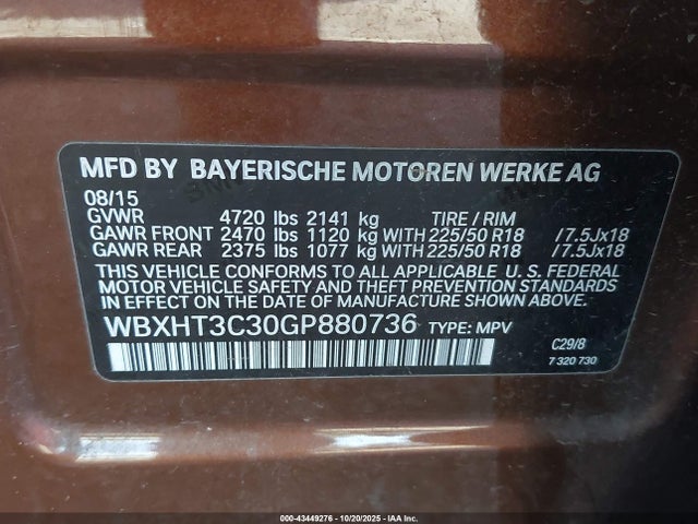 BMW X1 Xdrive28i 2016 WBXHT3C30GP880736 Image 9