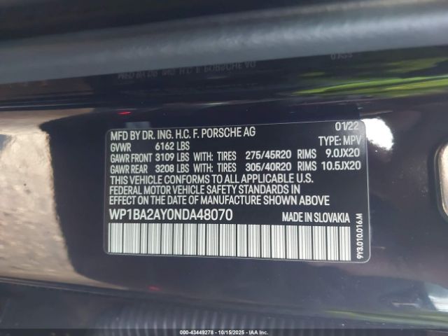 2022 PORSCHE CAYENNE COUPE WP1BA2AY0NDA48070 Photo 8