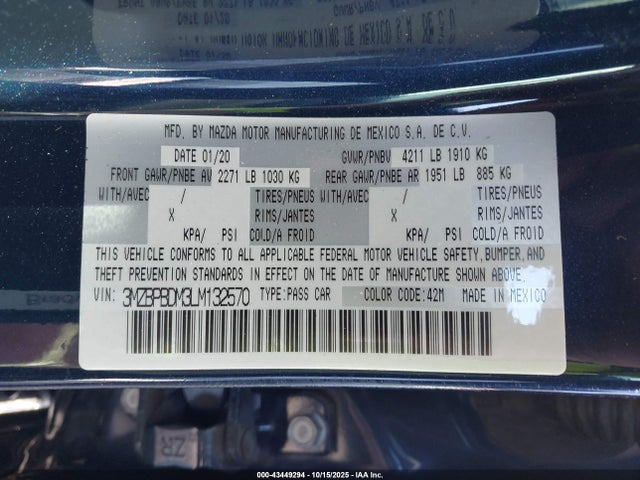 Mazda Mazda3 Preferred Package 2020 3MZBPBDM3LM132570 Image 9