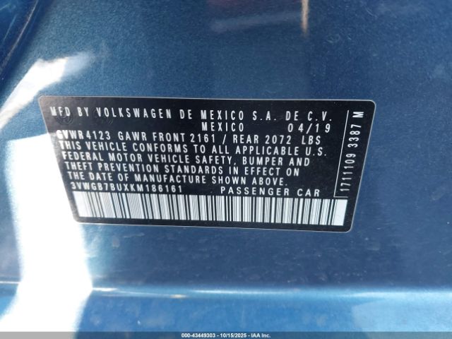 2019 VOLKSWAGEN JETTA 3VWGB7BUXKM186161 Photo 8