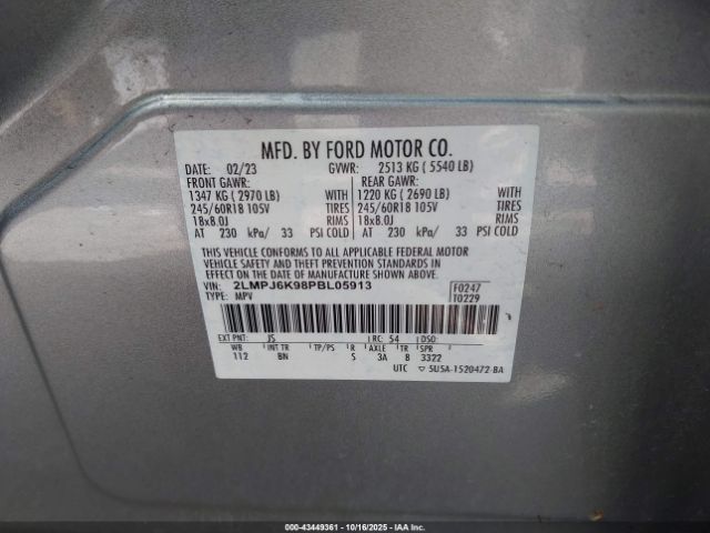 2023 LINCOLN NAUTILUS 2LMPJ6K98PBL05913 Photo 8