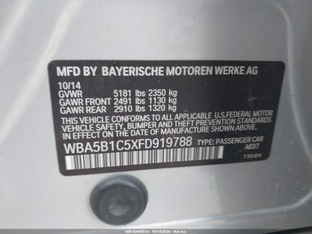 2015 BMW 535I WBA5B1C5XFD919788 Photo 8