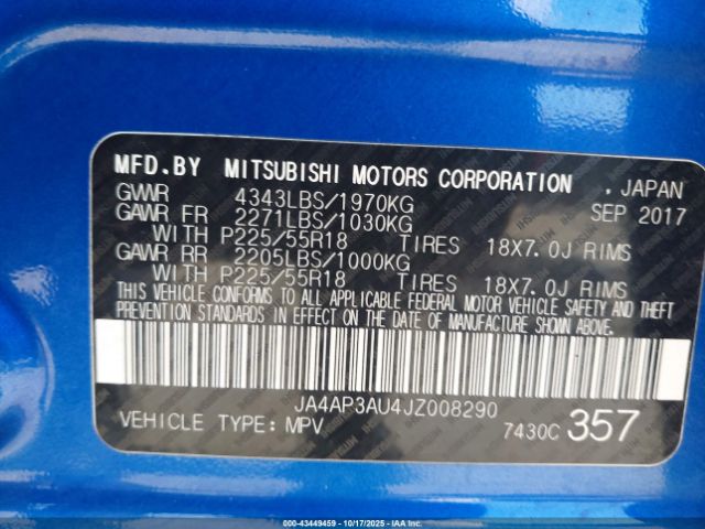 2018 MITSUBISHI OUTLANDER SPORT JA4AP3AU4JZ008290 Photo 8