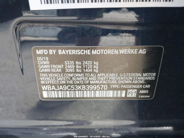 2019 BMW 530E WBAJA9C53KB399570 Photo 8