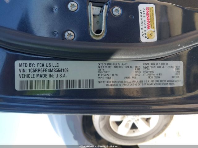 2021 RAM 1500 CLASSIC 1C6RR6FG4MS564109 Photo 8