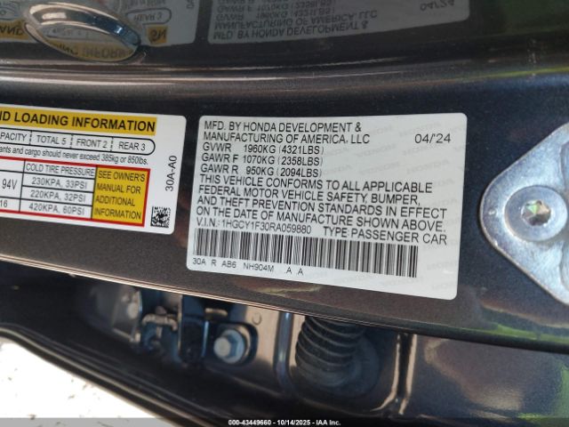 2024 HONDA ACCORD 1HGCY1F30RA059880 Photo 8