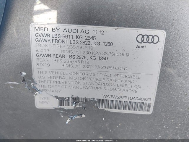 2013 AUDI Q5 WA1WGAFP1DA040923 Photo 8