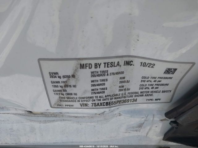 2023 TESLA MODEL X 7SAXCBE55PF369134 Photo 8