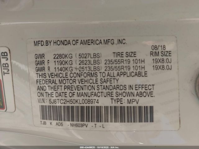 2019 ACURA RDX 5J8TC2H50KL008974 Photo 8