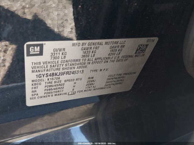 2015 CADILLAC ESCALADE 1GYS4BKJ9FR245313 Photo 8