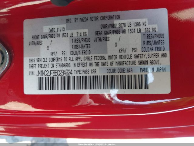 2014 MAZDA MX-5 MIATA JM1NC2JF8E0234924 Photo 8