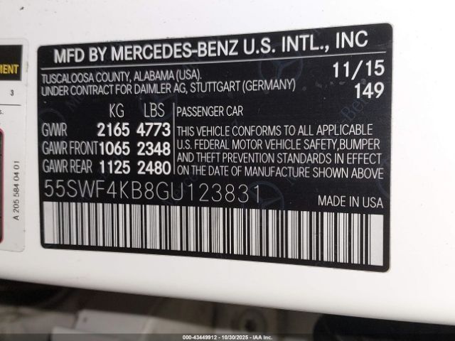 2016 MERCEDES-BENZ C 300 55SWF4KB8GU123831 Photo 8