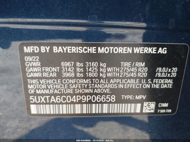 2023 BMW X5 PHEV 5UXTA6C04P9P06658 Photo 8