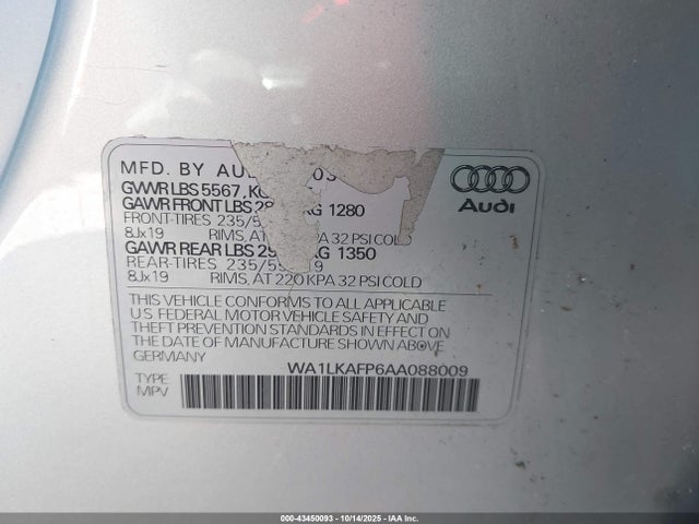 2010 AUDI Q5 WA1LKAFP6AA088009 Photo 8