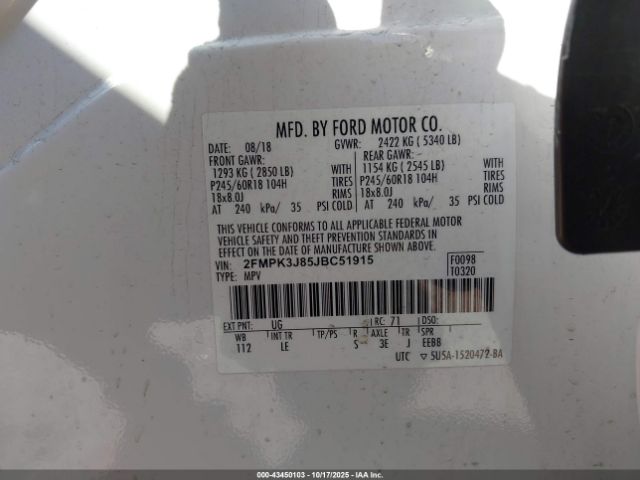 2018 FORD EDGE 2FMPK3J85JBC51915 Photo 8