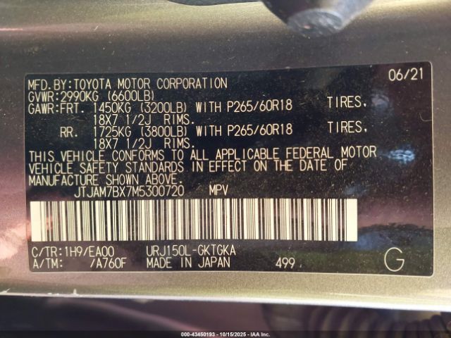 2021 LEXUS GX 460 JTJAM7BX7M5300720 Photo 8