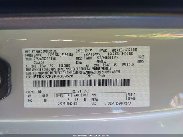 Ford F-150 Xl 2023 1FTEX1CP8PKG09528 Image 9