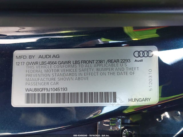 2018 AUDI A3 WAUB8GFF9J1045193 Photo 8
