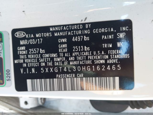 2017 KIA OPTIMA 5XXGT4L30HG162465 Photo 8