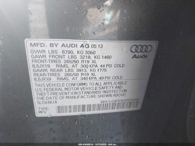 2013 AUDI Q7 WA1LGAFE6DD016391 Photo 8