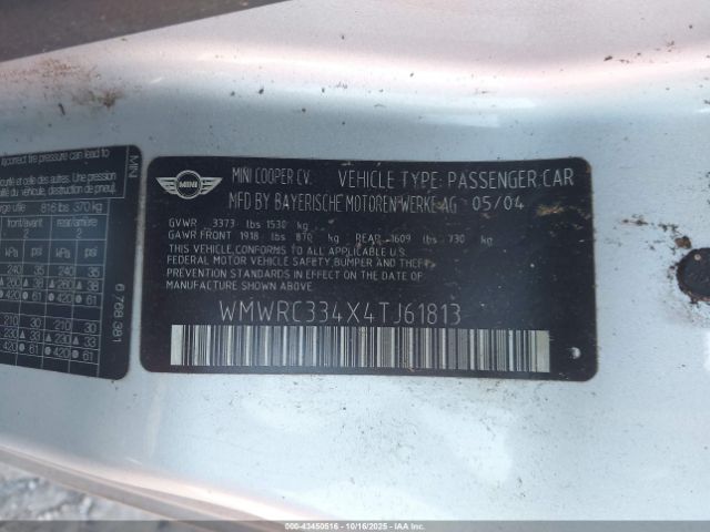 2004 MINI COOPER WMWRC334X4TJ61813 Photo 8