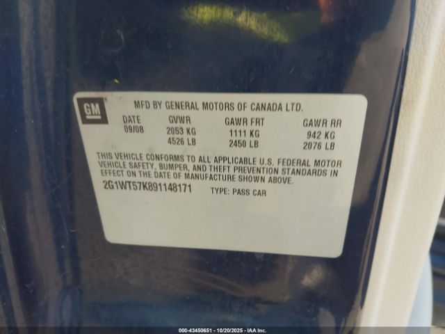 2009 CHEVROLET IMPALA 2G1WT57K891148171 Photo 8