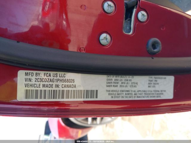 2023 DODGE CHALLENGER 2C3CDZAG1PH568026 Photo 8