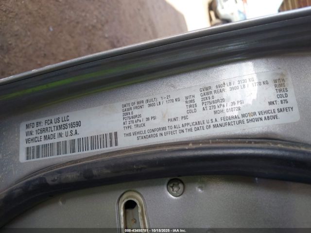 2021 RAM 1500 CLASSIC 1C6RR7LTXMS516590 Photo 8