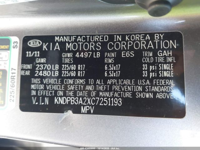2012 KIA SPORTAGE KNDPB3A2XC7251193 Photo 8