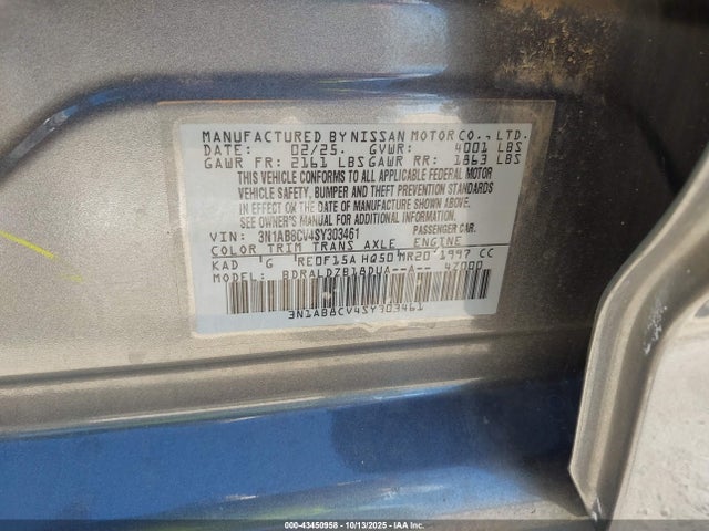 3N1AB8CV4SY303461 Nissan Sentra