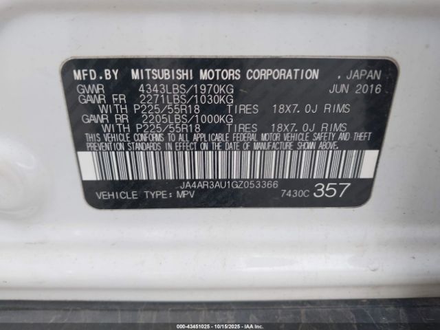 2016 MITSUBISHI OUTLANDER SPORT JA4AR3AU1GZ053366 Photo 8