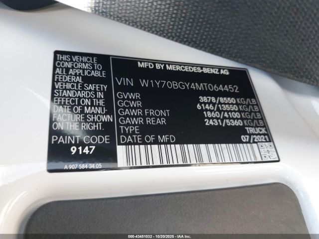 2021 MERCEDES-BENZ SPRINTER 1500 W1Y70BGY4MT064452 Photo 8