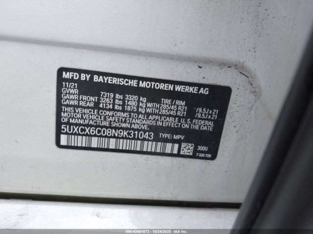 2022 BMW X7 5UXCX6C08N9K31043 Photo 8